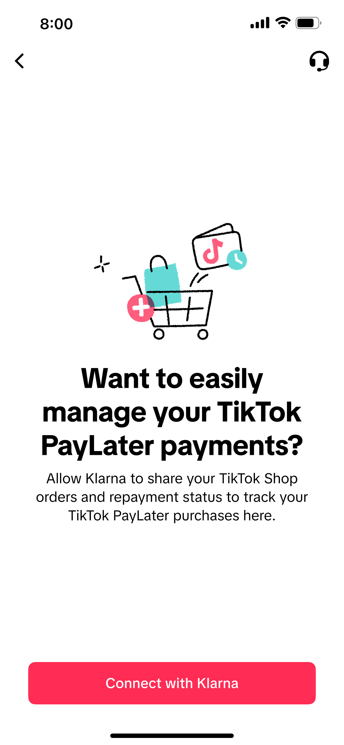 US Klarna co-branded upcoming payments screen